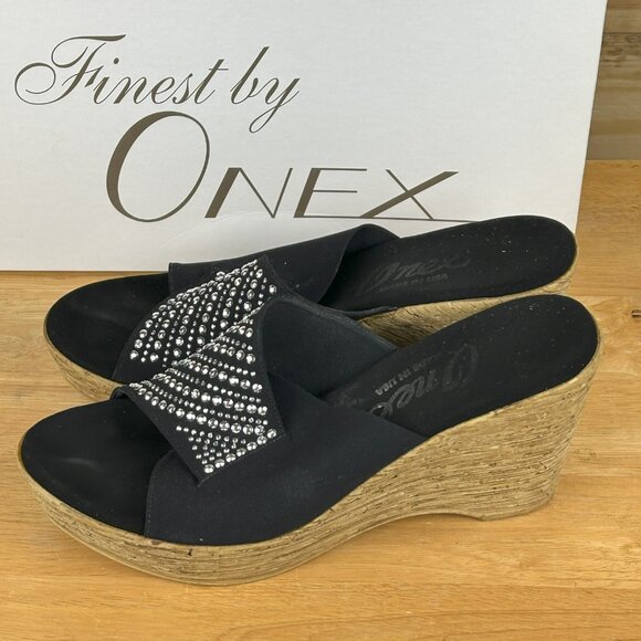 Onex Kaelyn Black Cord Wedges - Picture 3 of 6